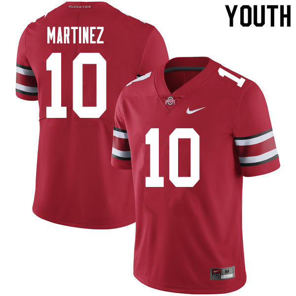 Youth Ohio State Buckeyes #10 Cameron Martinez Red Authentic College Stitched Football Jersey 23GW041PR